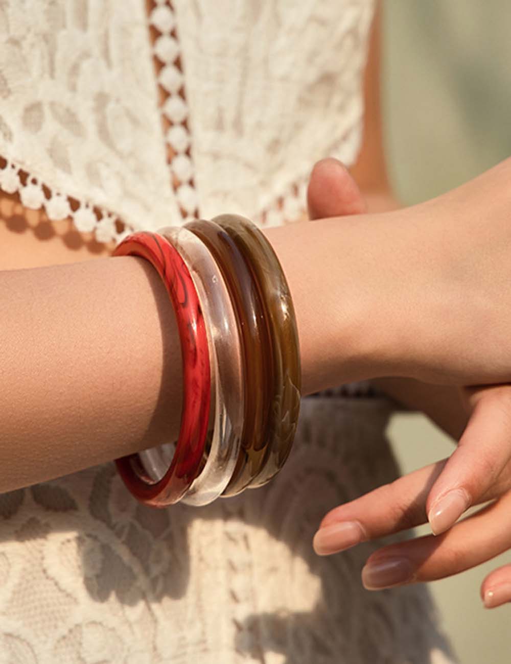 Marbled Acrylic Stack Bracelet — bracelet