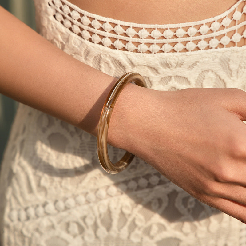 Marbled Acrylic Stack Bracelet — bracelet, view 4
