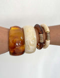 Amber Marbled Acrylic Bangle — bracelet