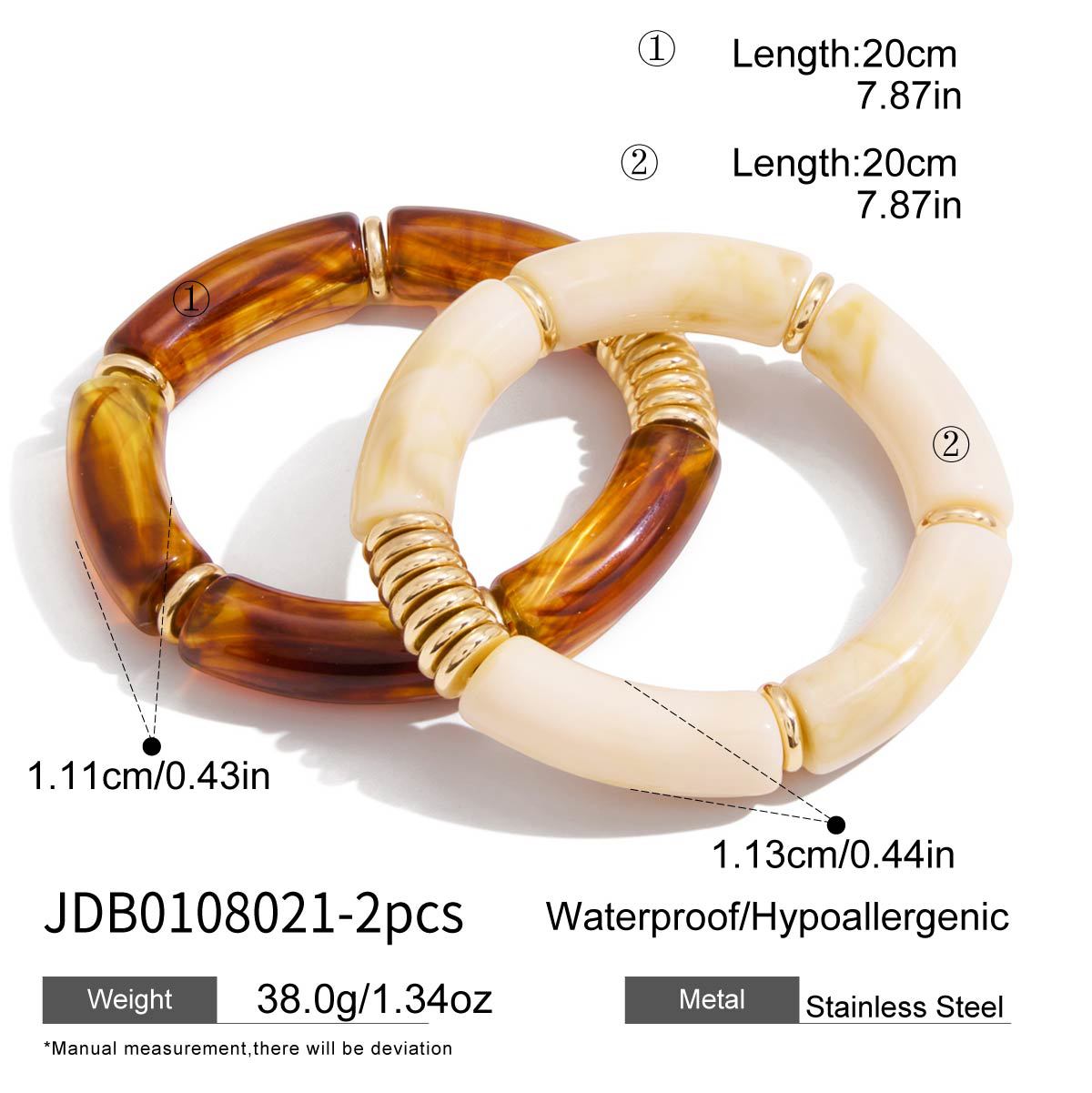 Amber Marbled Acrylic Bangle — bracelet, view 6