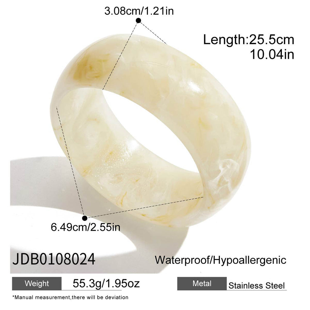 Amber Marbled Acrylic Bangle — bracelet, view 7