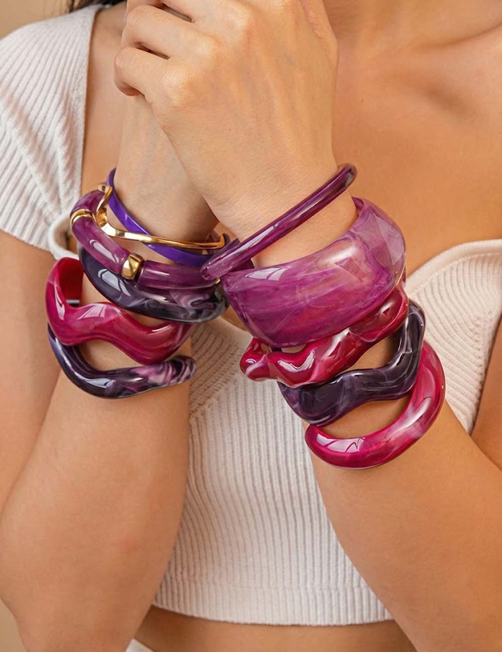 Wave Shape Acrylic Bangle — bracelet