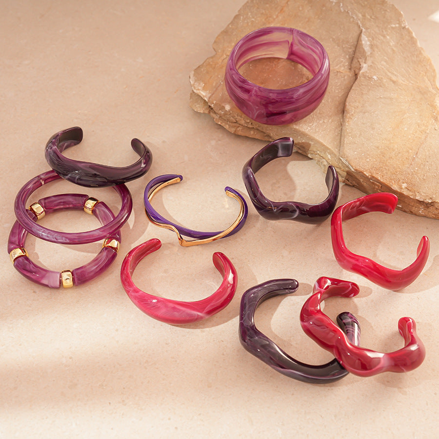 Wave Shape Acrylic Bangle — bracelet, view 5