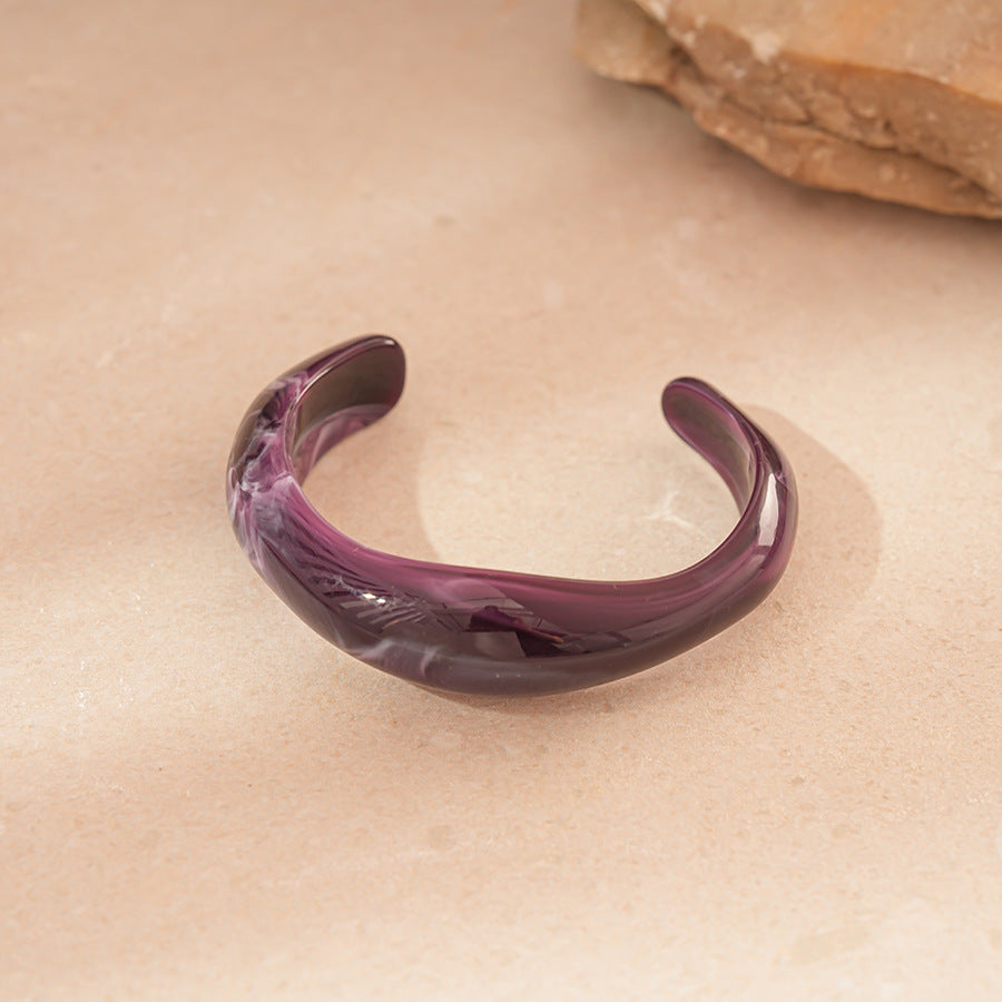 Wave Shape Acrylic Bangle — bracelet, view 8