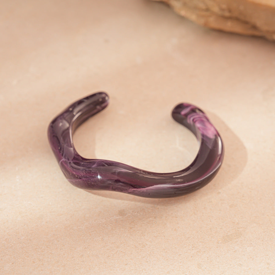 Wave Shape Acrylic Bangle — bracelet, view 12