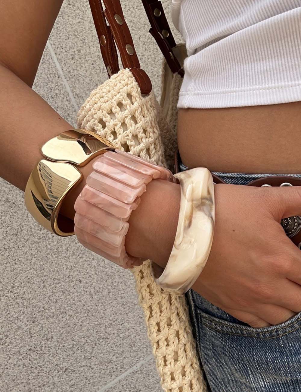 Spliced Marbled Acrylic Bracelet — bracelet