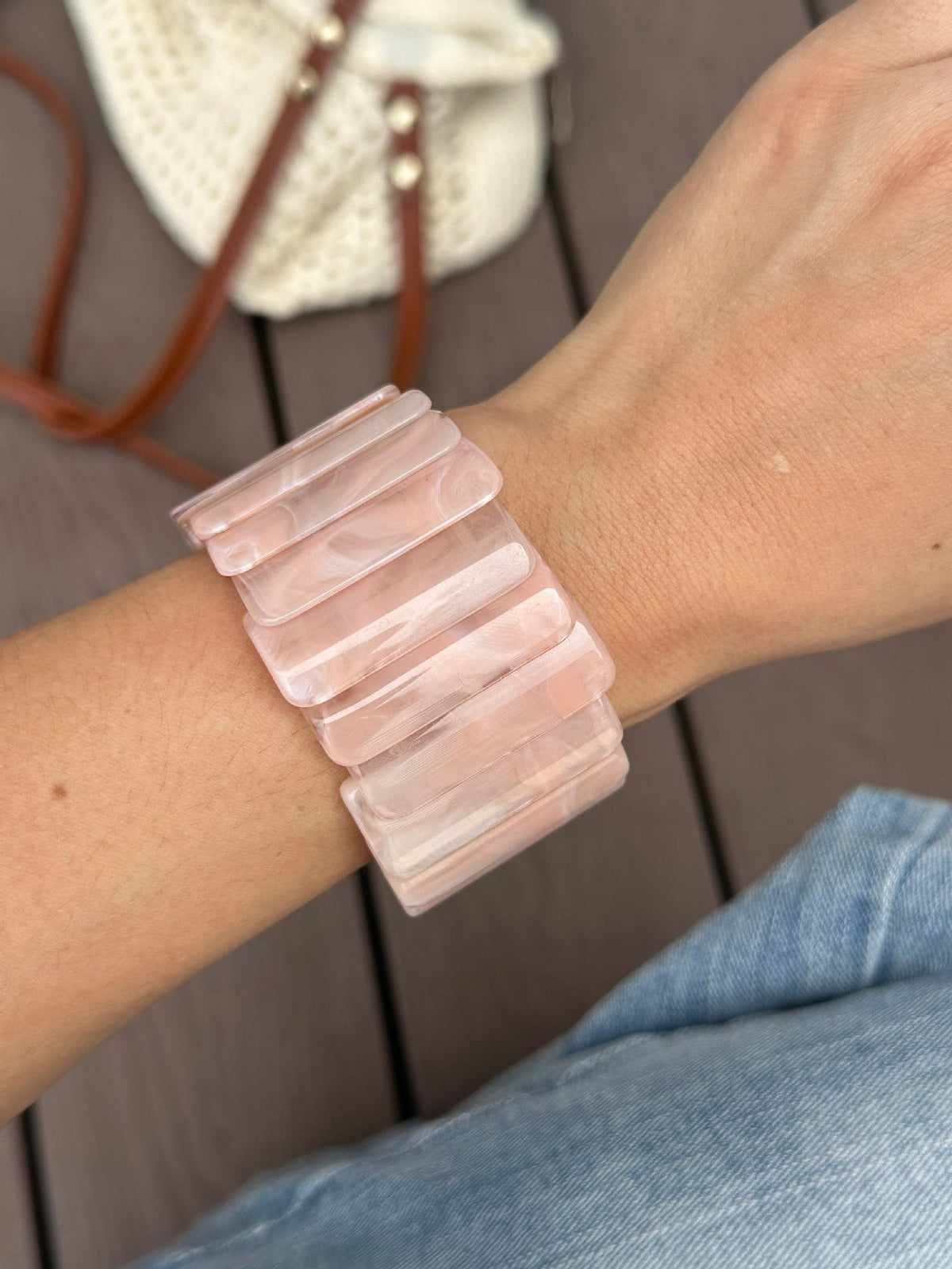 Spliced Marbled Acrylic Bracelet — bracelet, view 4