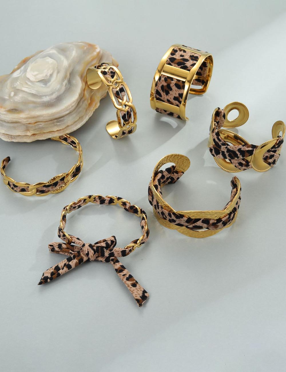 Leopard-Print Scarf Cuff — bracelet