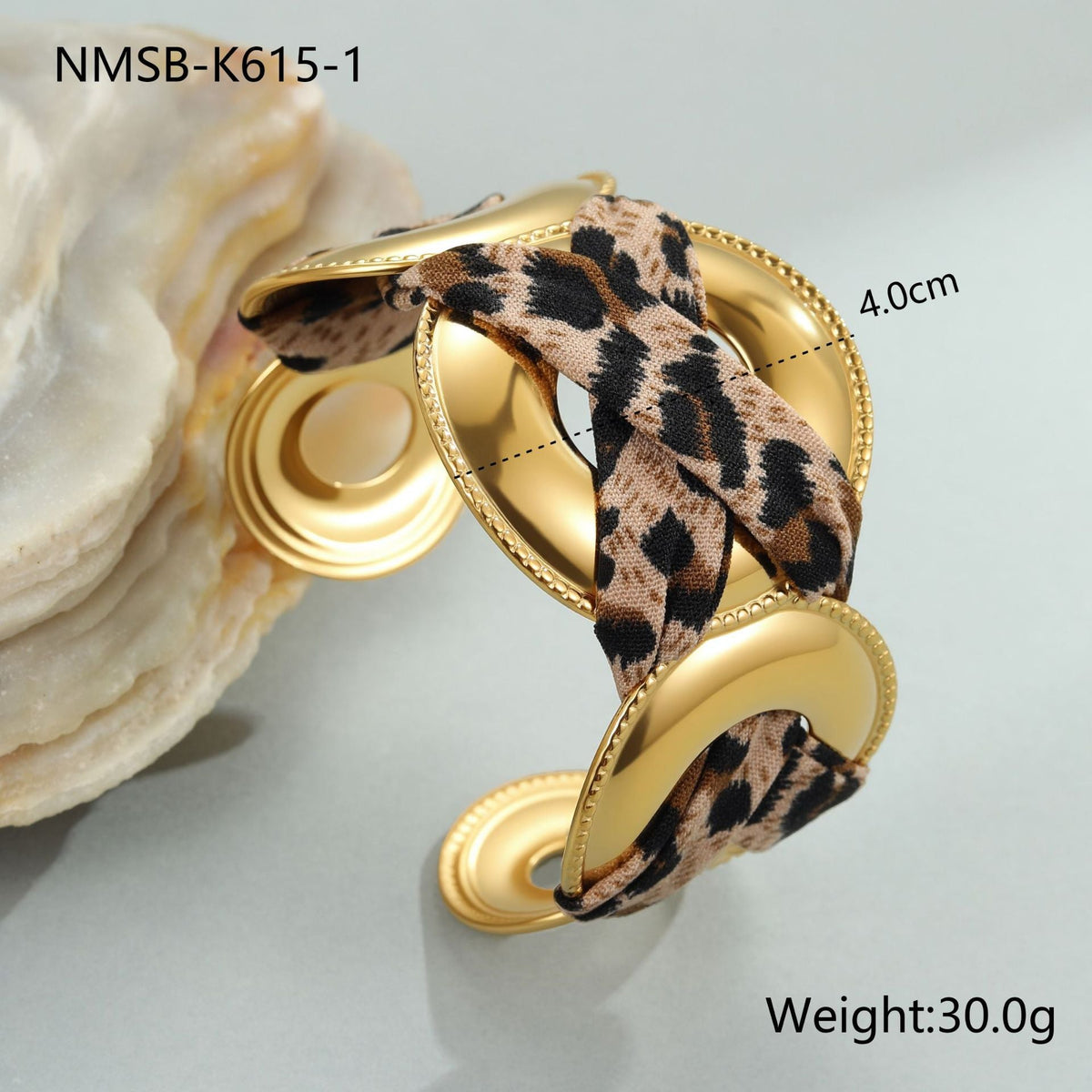 Leopard-Print Scarf Cuff — bracelet, view 3