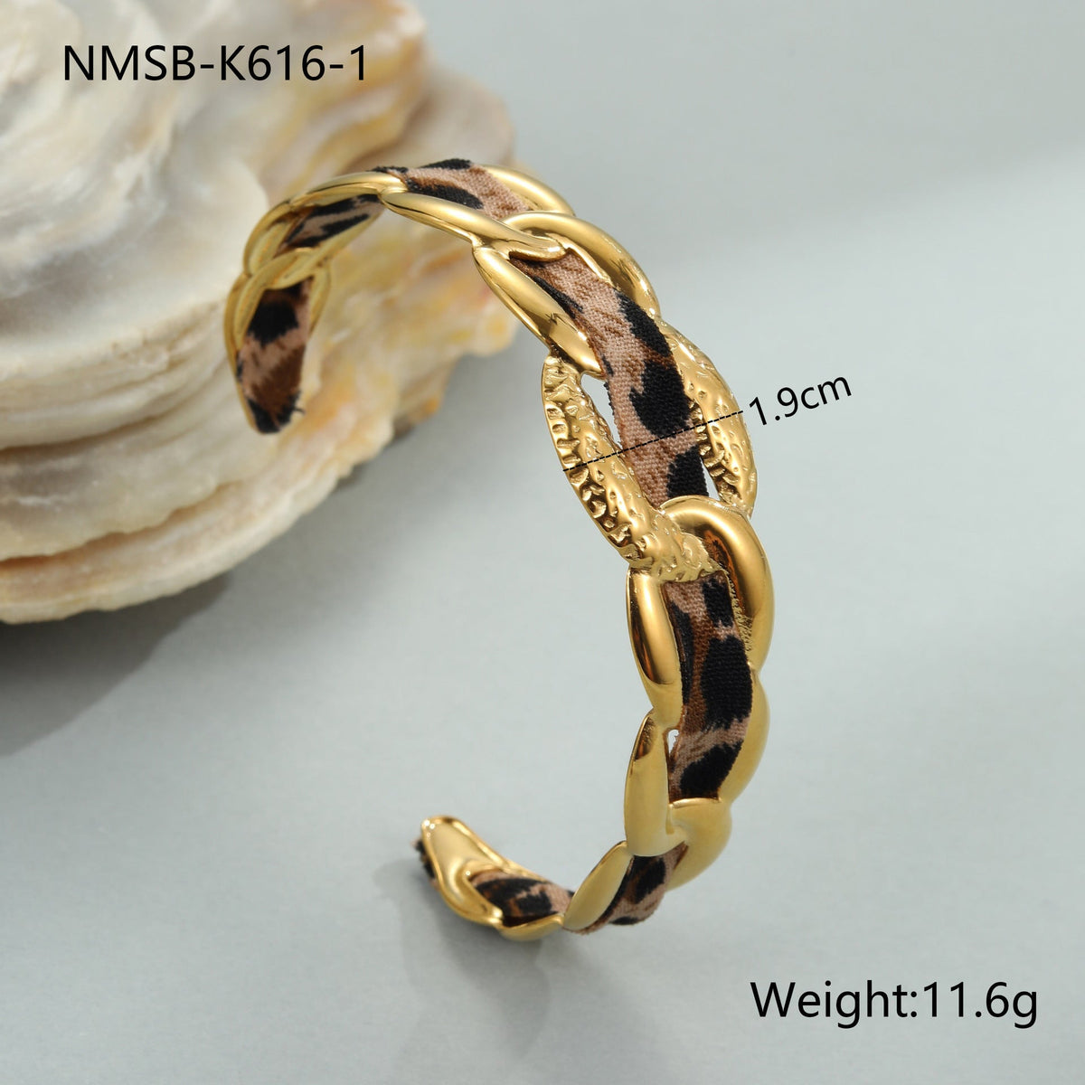 Leopard-Print Scarf Cuff — bracelet, view 5