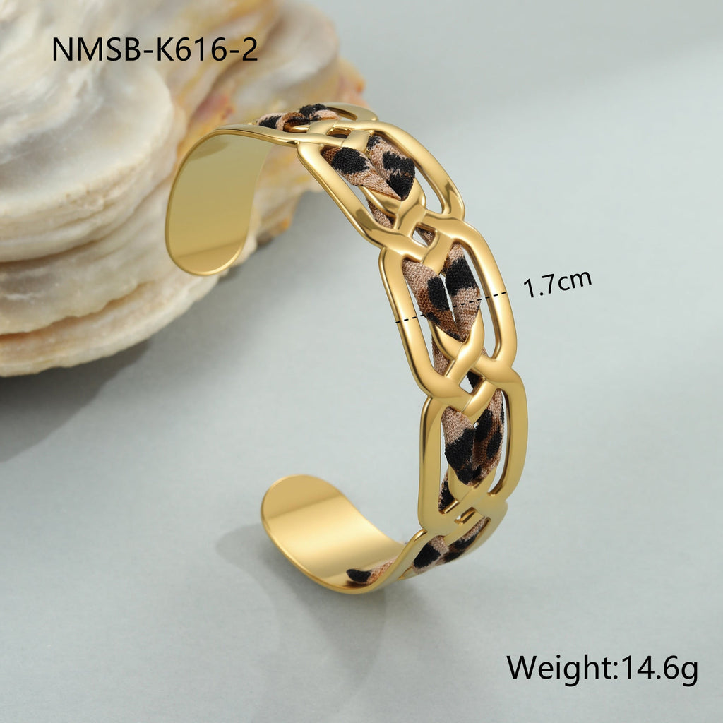 Leopard-Print Scarf Cuff — bracelet, view 6