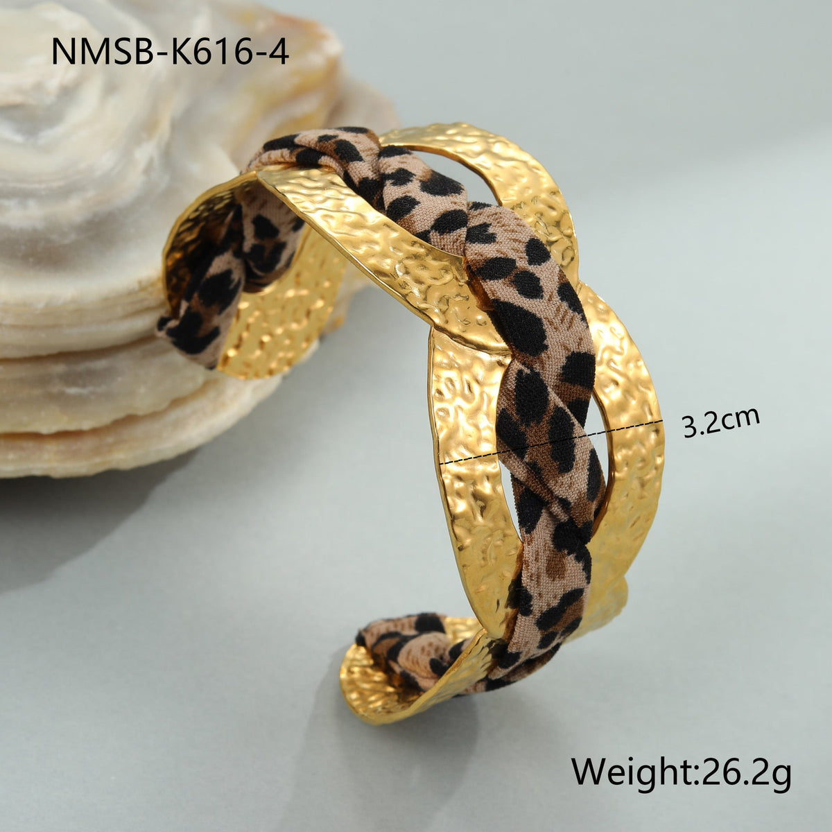 Leopard-Print Scarf Cuff — bracelet, view 8