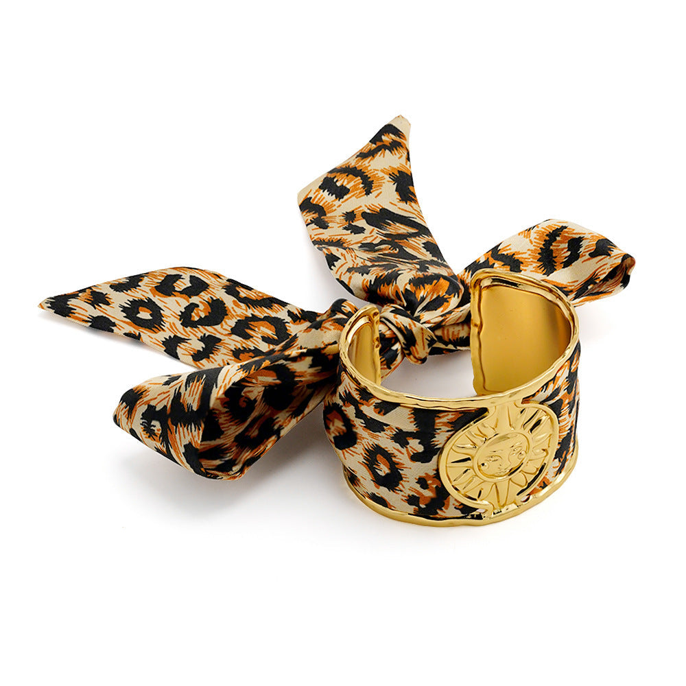 Leopard Print Steel Cuff — bracelet, view 9