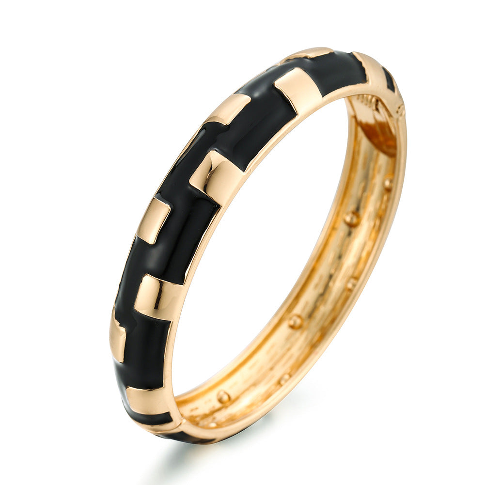 Enamel Glaze Gold Bangle — bracelet, view 7