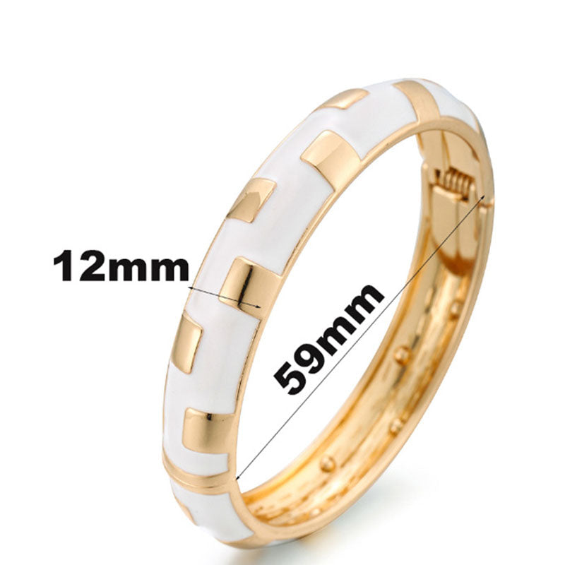 Enamel Glaze Gold Bangle — bracelet, view 9