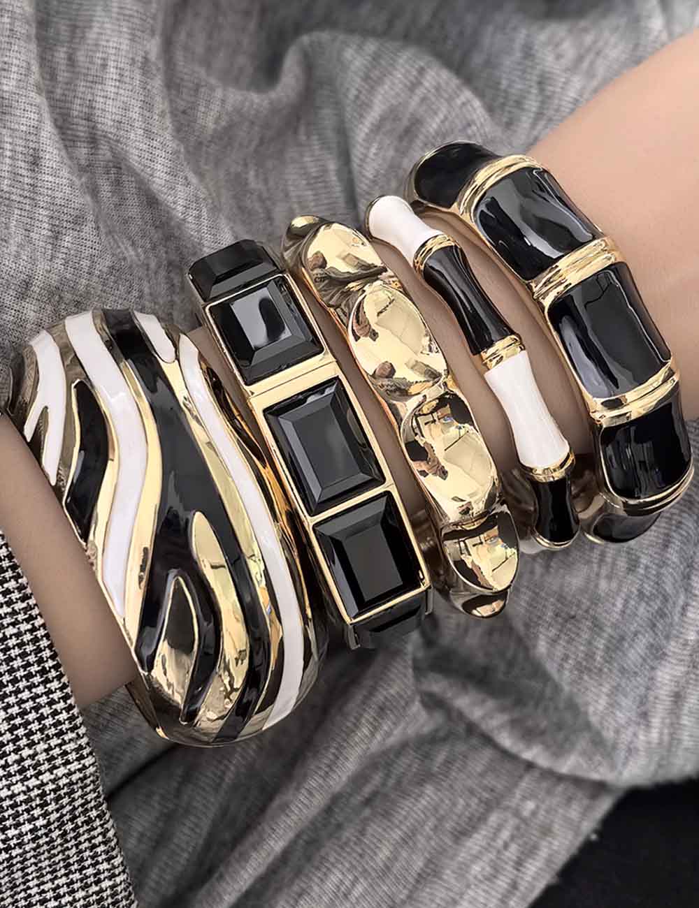 Wide Enamel Statement Bangle — bracelet