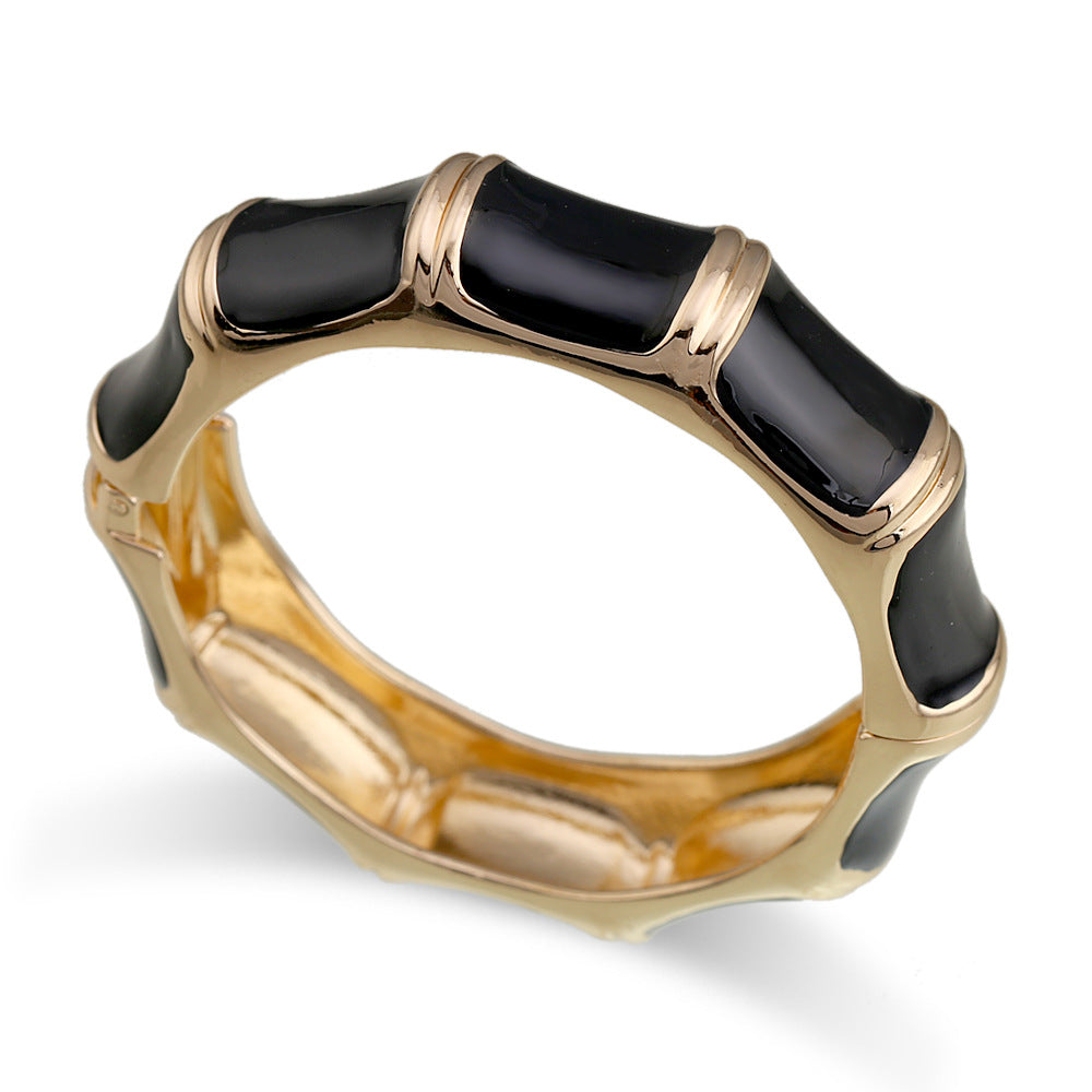 Wide Enamel Statement Bangle — bracelet, view 7
