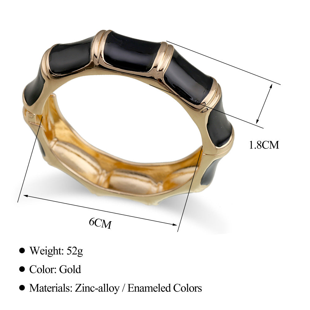 Wide Enamel Statement Bangle — bracelet, view 8