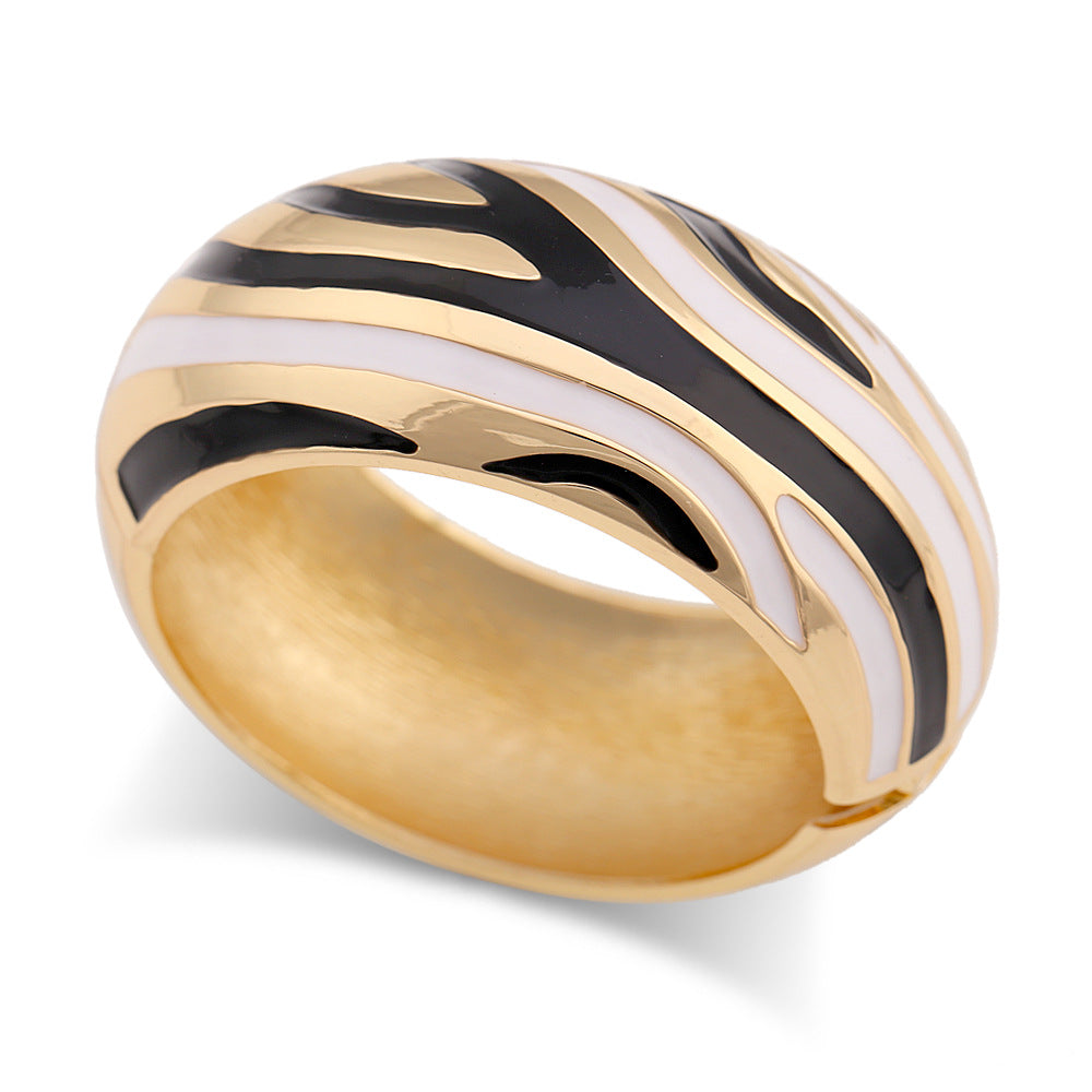 Wide Enamel Statement Bangle — bracelet, view 9