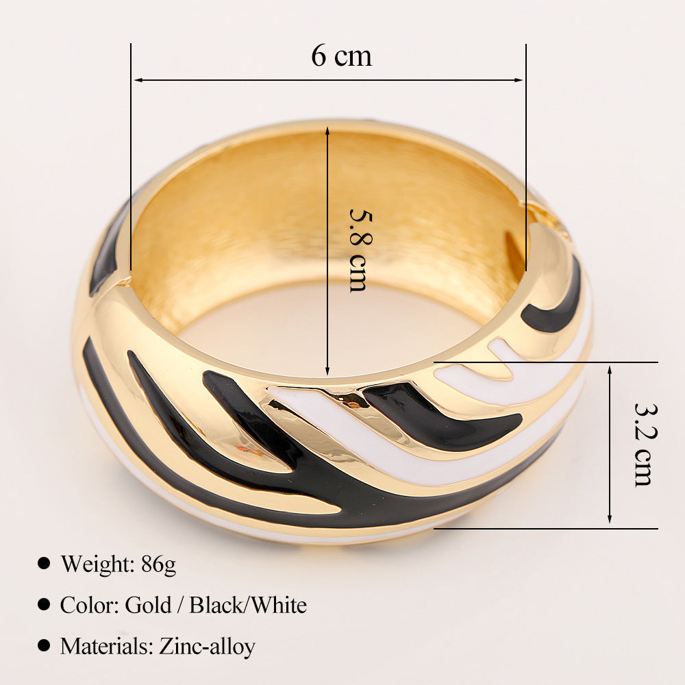 Wide Enamel Statement Bangle — bracelet, view 10