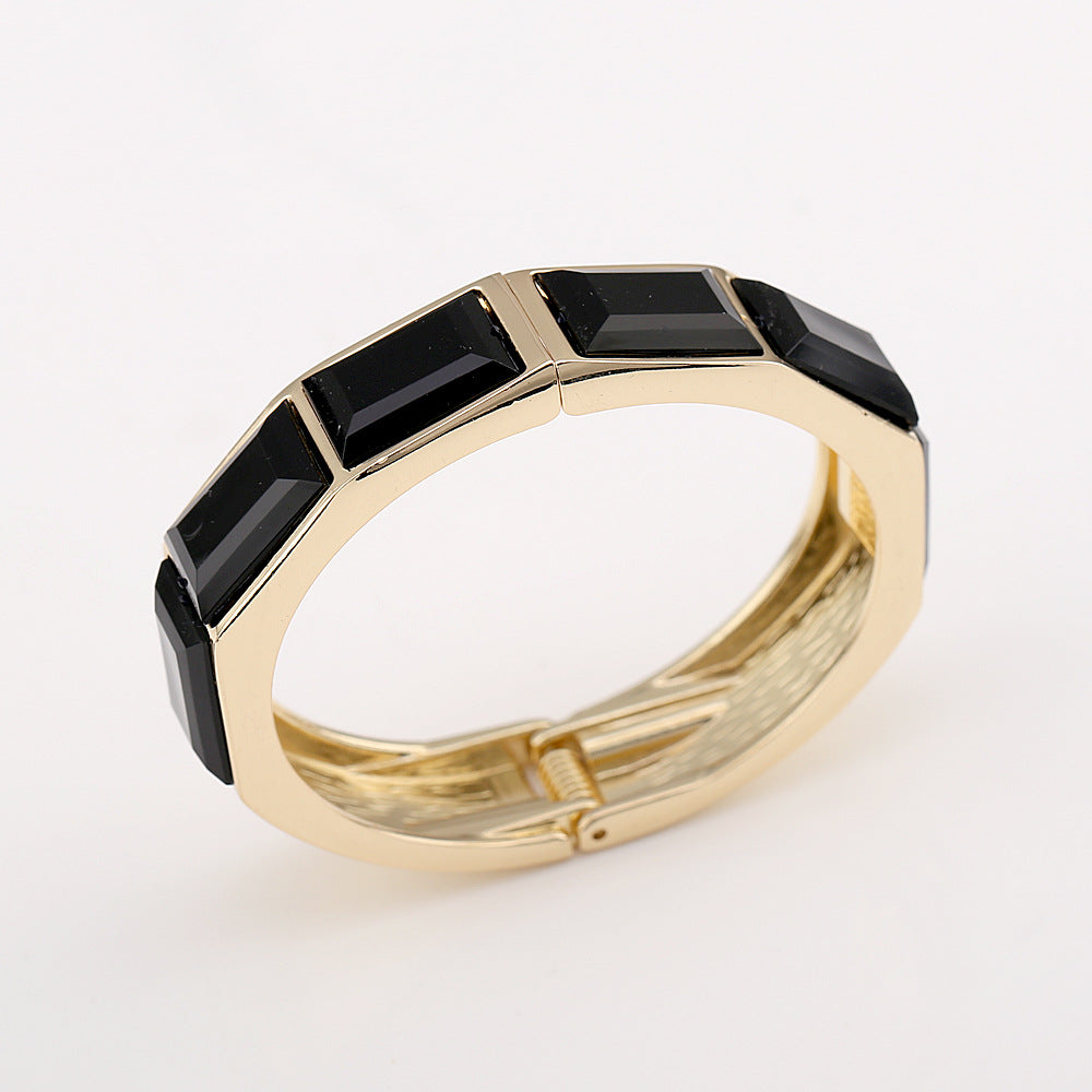 Wide Enamel Statement Bangle — bracelet, view 12