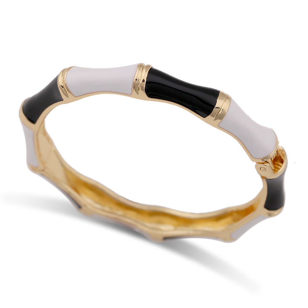 Wide Enamel Statement Bangle — bracelet, view 14