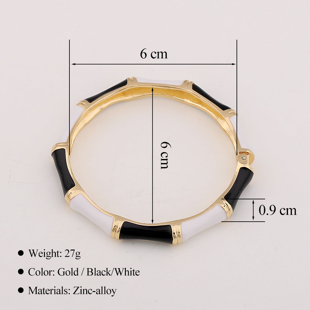 Wide Enamel Statement Bangle — bracelet, view 15