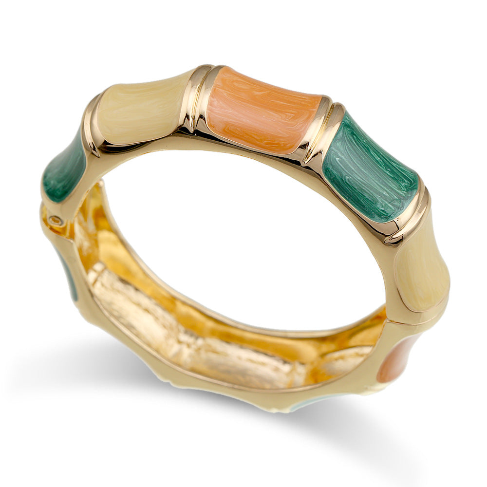 Enamel Glaze Chunky Bangle Bracelet — bracelet, view 5
