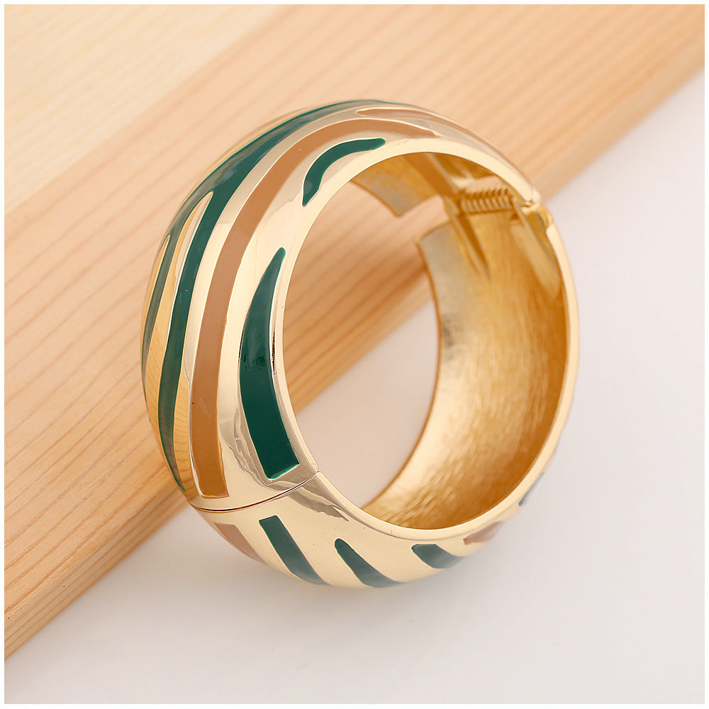 Enamel Glaze Chunky Bangle Bracelet — bracelet, view 8