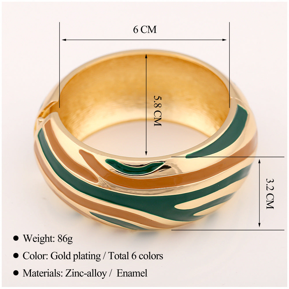 Enamel Glaze Chunky Bangle Bracelet — bracelet, view 9