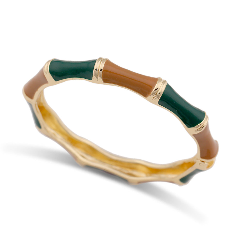 Enamel Glaze Chunky Bangle Bracelet — bracelet, view 12