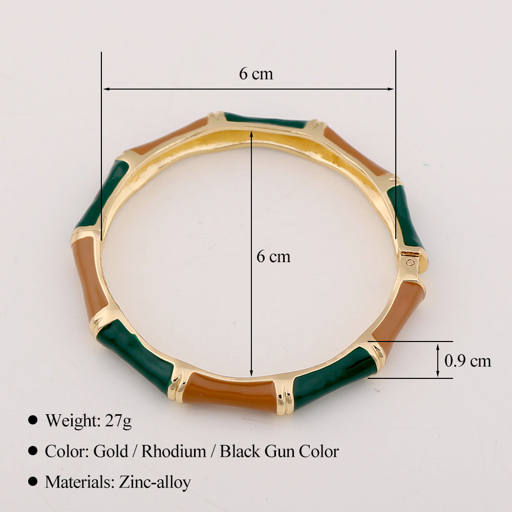 Enamel Glaze Chunky Bangle Bracelet — bracelet, view 13