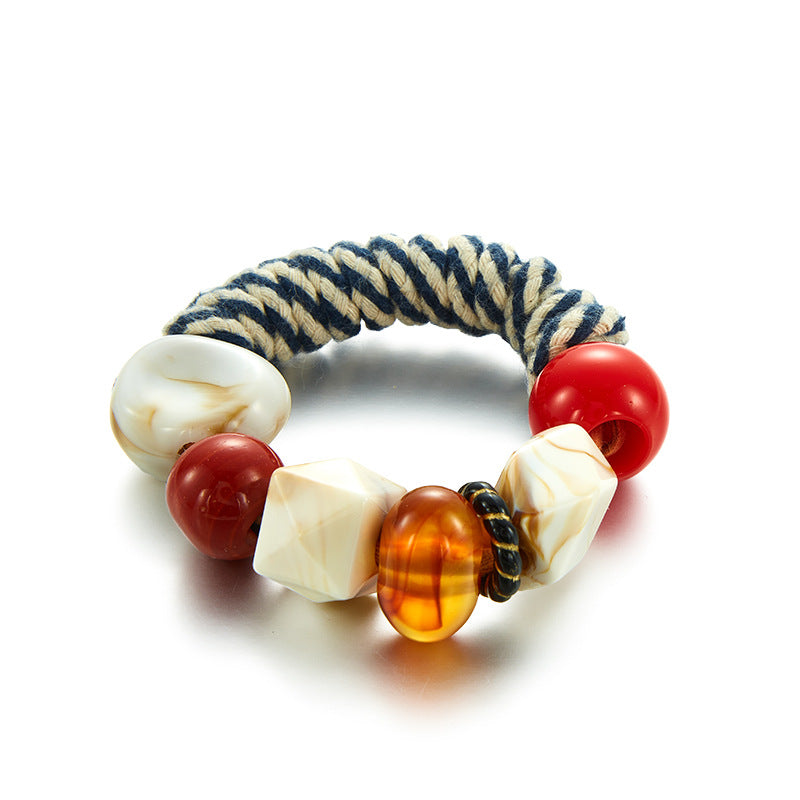 Striped Rope Bead Bracelet — colorful bracelet, view 3