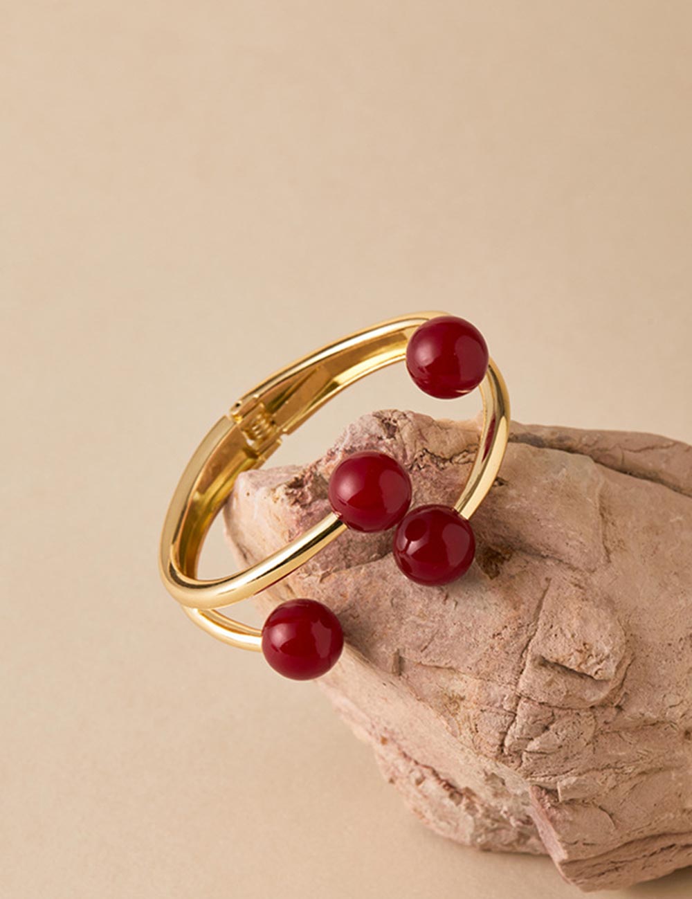 Open Cuff Bead Detail Bracelet — bracelet, view 2