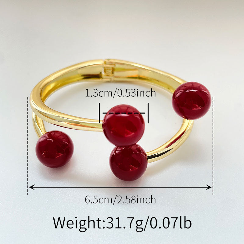 Open Cuff Bead Detail Bracelet — bracelet, view 4