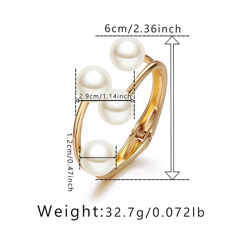 Open Cuff Bead Detail Bracelet — bracelet, view 5