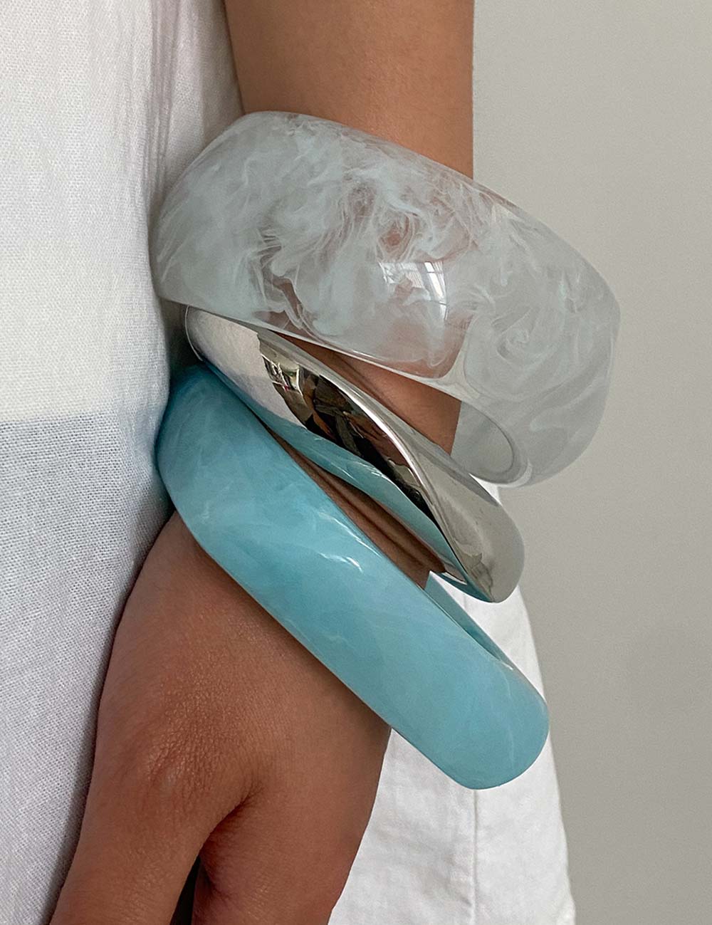 Chunky Irregular Resin Bangle — bracelet
