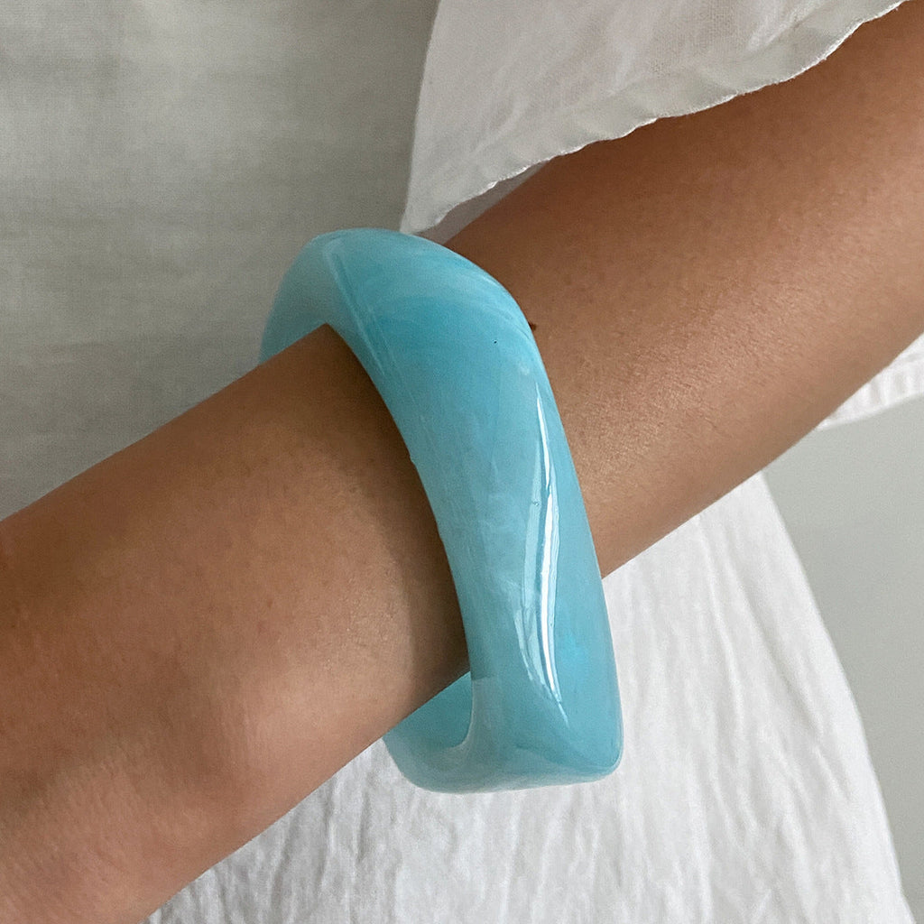 Chunky Irregular Resin Bangle — bracelet, view 6