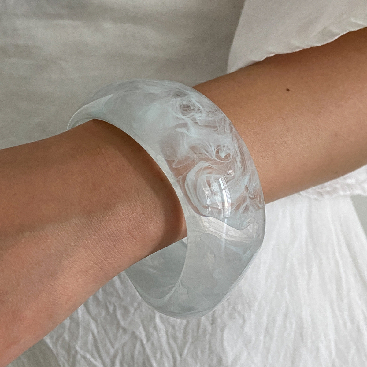 Chunky Irregular Resin Bangle — bracelet, view 8