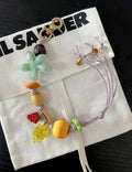 Flower Bead Braided Bracelet — light green bracelet