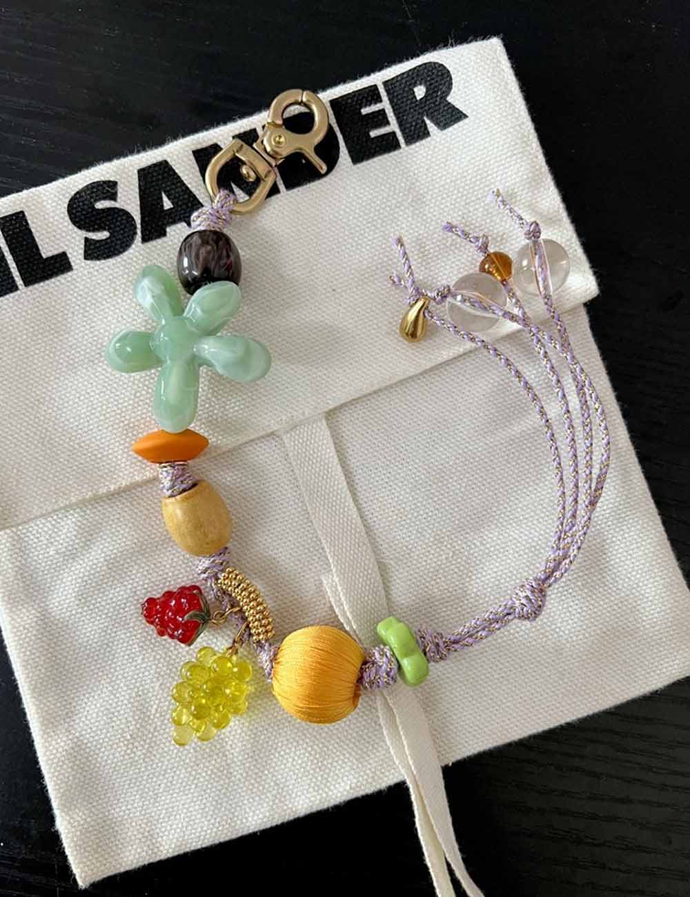 Flower Bead Braided Bracelet — light green bracelet
