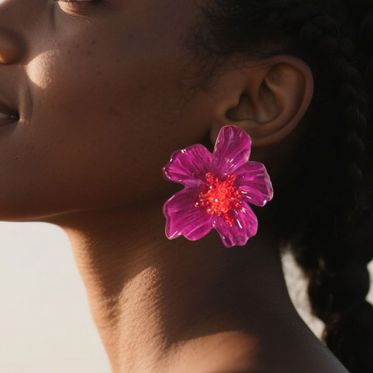 Jelly Acrylic Flower Stud Earrings — earrings, view 2