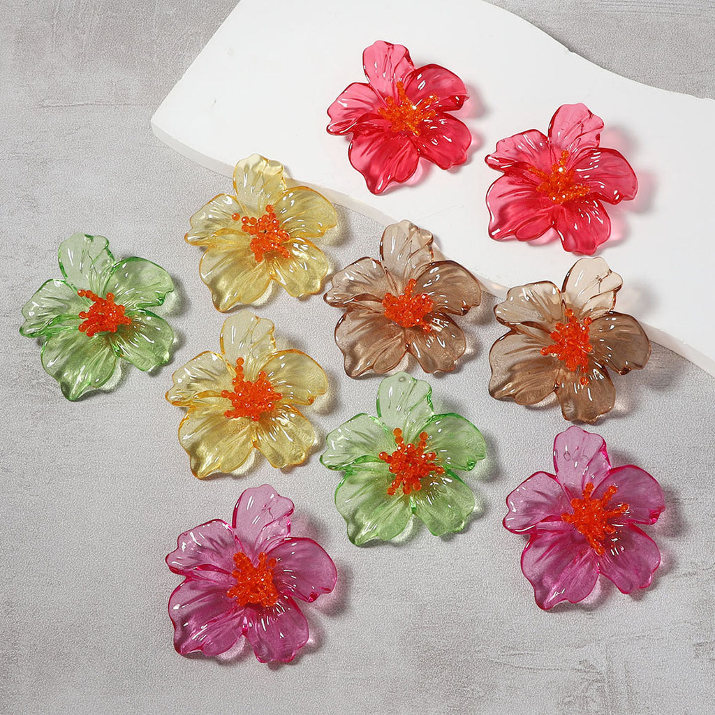 Jelly Acrylic Flower Stud Earrings — earrings, view 3