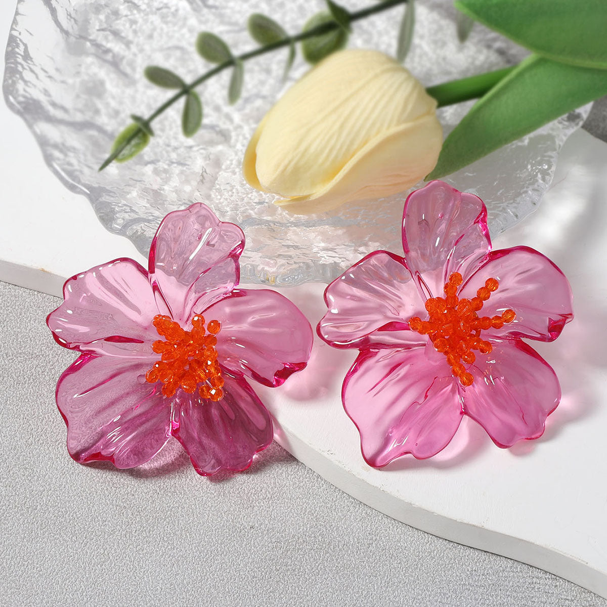 Jelly Acrylic Flower Stud Earrings — earrings, view 5