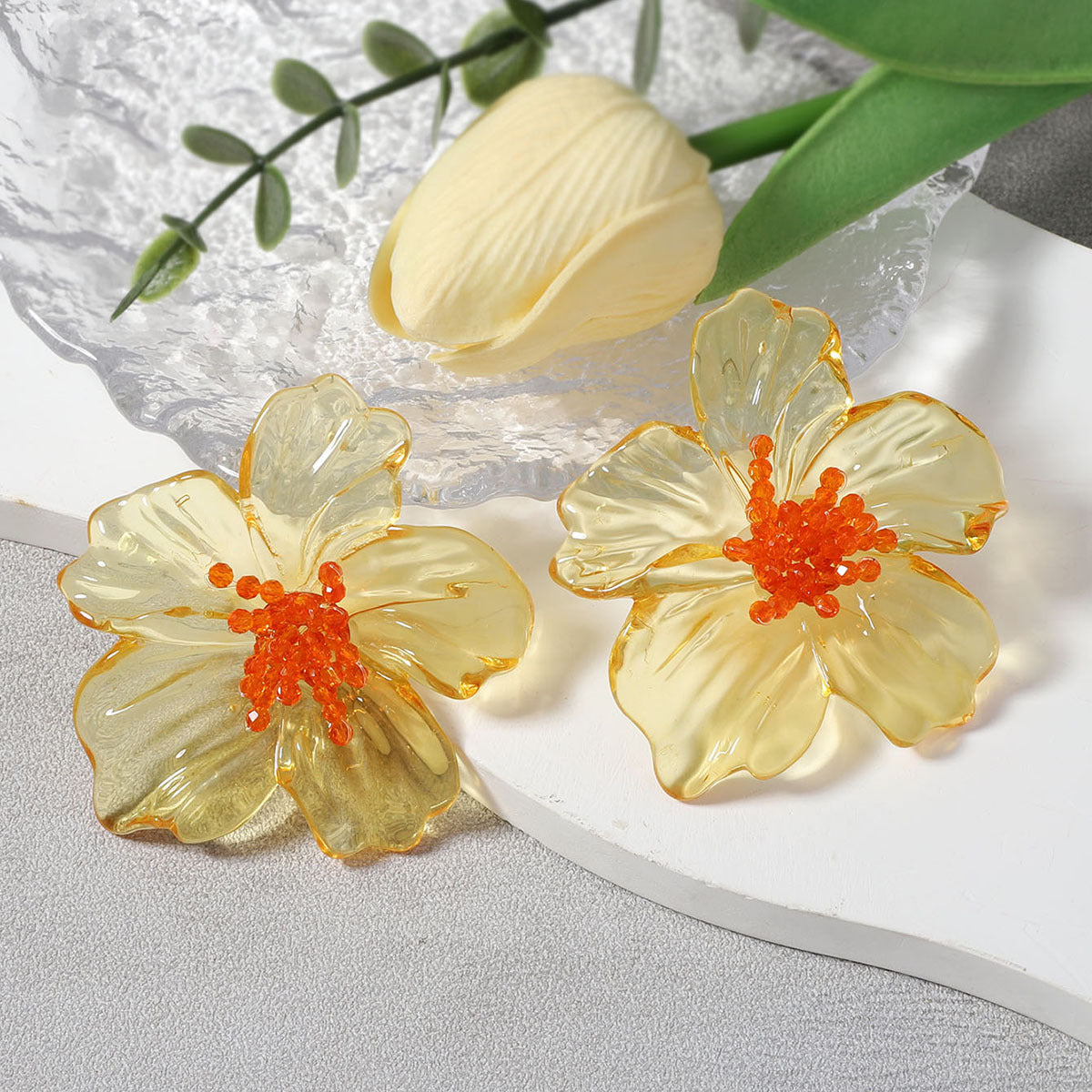 Jelly Acrylic Flower Stud Earrings — earrings, view 7
