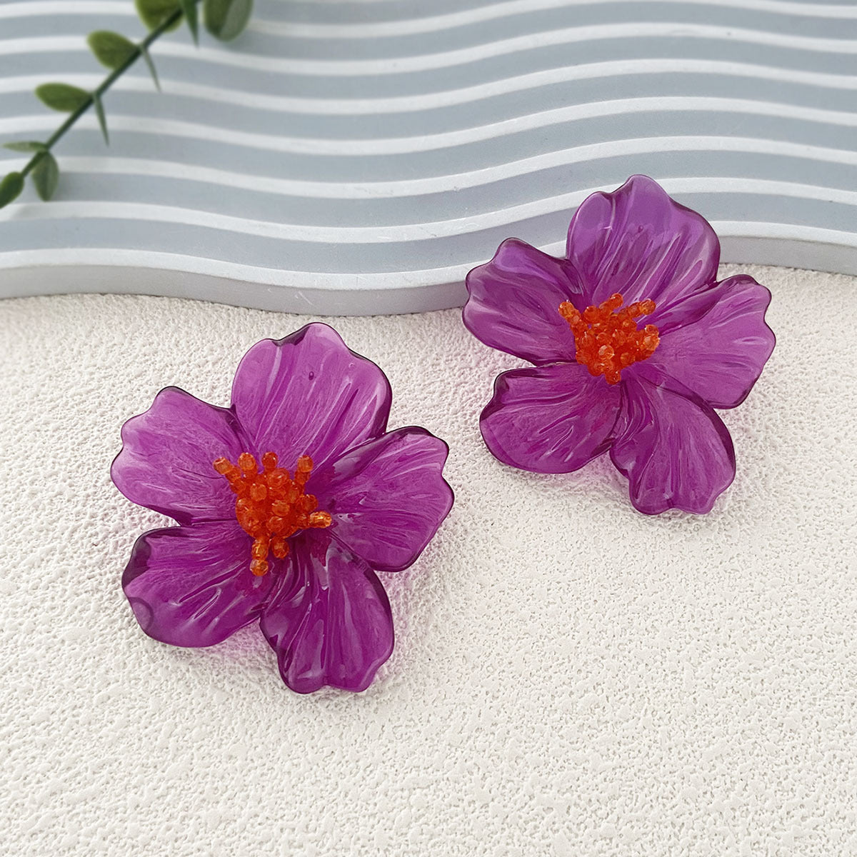 Jelly Acrylic Flower Stud Earrings — earrings, view 9