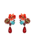 Resin Flower Teardrop Drop Earrings — earrings