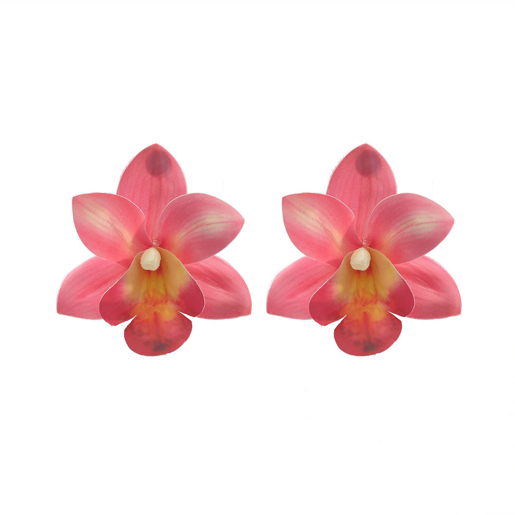 Layered Orchid Stud Earrings — earrings, view 6