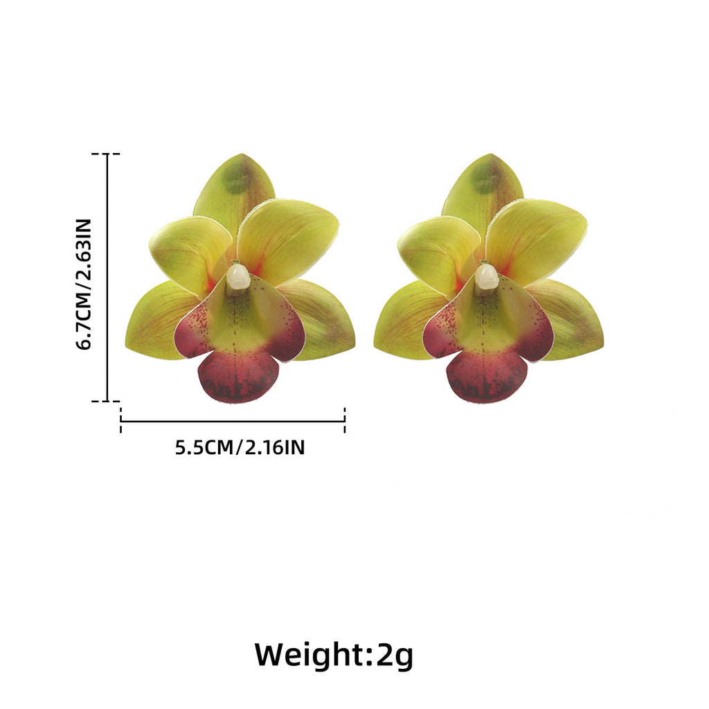 Layered Orchid Stud Earrings — earrings, view 7