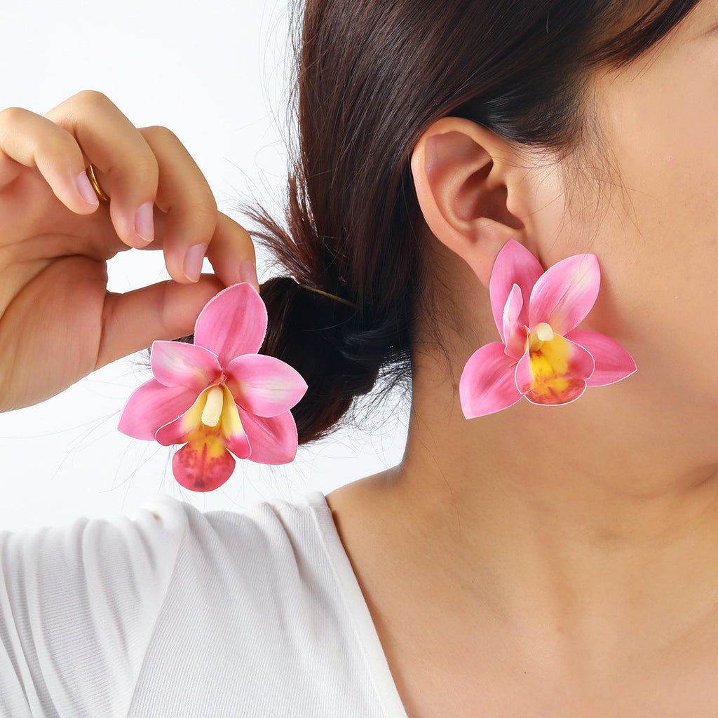 Layered Orchid Stud Earrings — earrings, view 11